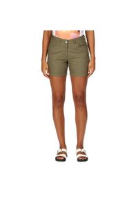 Regatta - Pemma damskie spodenki. Kolor: zielony. Materiał: bawełna. Sport: turystyka piesza #1