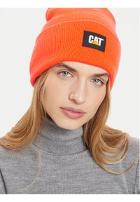 CAT Footwear Czapka Label Cuff 1090026 Pomarańczowy. Kolor: pomarańczowy. Materiał: akryl, materiał