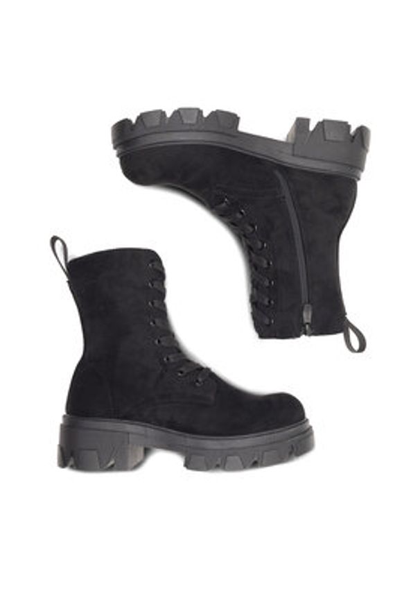 DeeZee Trzewiki WS5598-23 Czarny. Kolor: czarny. Materiał: materiał