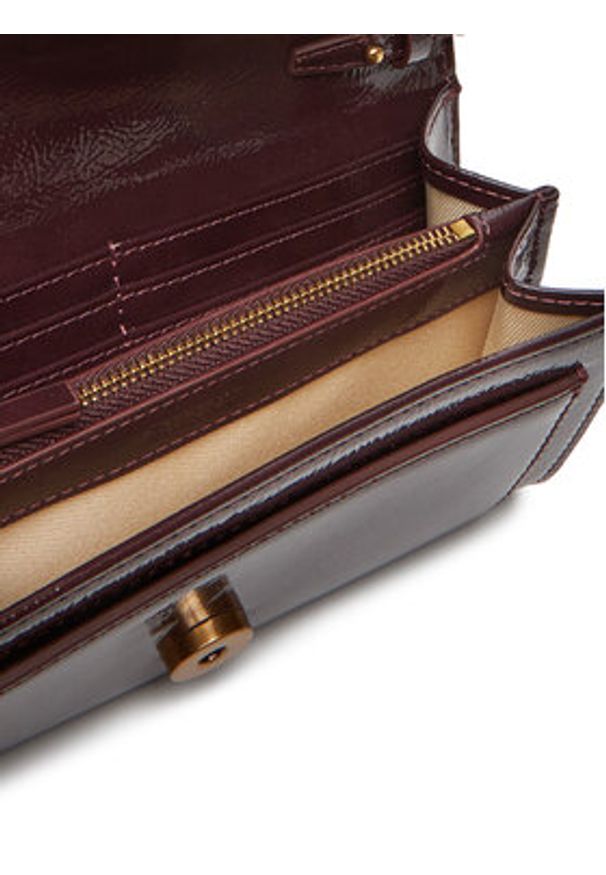 Pinko - PINKO Torebka Love One Wallet C PE25 PLTT 100062 A1UV Bordowy. Kolor: czerwony. Materiał: skórzane