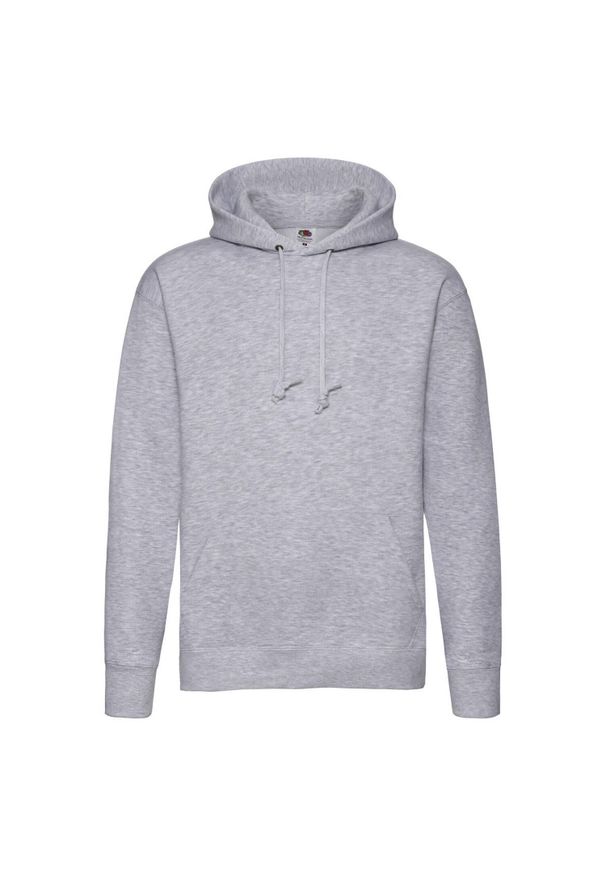 FRUIT OF THE LOOM - Męska Bluza Z Kapturem Premium. Typ kołnierza: kaptur. Kolor: szary