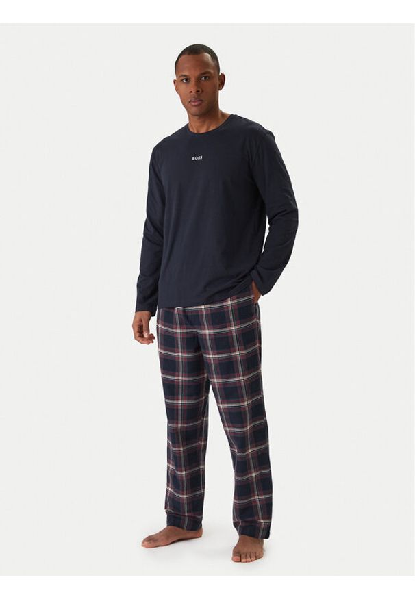 BOSS Piżama Holiday 50550777 Granatowy Regular Fit. Kolor: niebieski. Materiał: bawełna