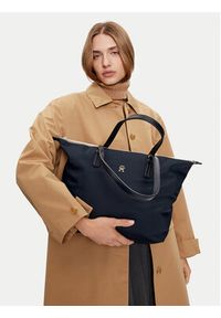 TOMMY HILFIGER - Tommy Hilfiger Torebka Poppy Tote Corp AW0AW16480 Granatowy. Kolor: niebieski #5