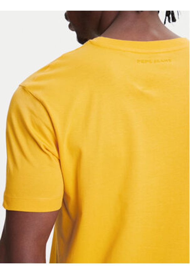 Pepe Jeans T-Shirt Red Bull Racing Logo RM500016 Żółty Regular Fit. Kolor: żółty. Materiał: bawełna