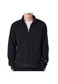 Bluza Champion Tonal C Logo Full Zip Knitted 220284-KK001 - czarna. Typ kołnierza: bez kaptura. Kolor: czarny. Materiał: poliester, tkanina. Styl: klasyczny, sportowy