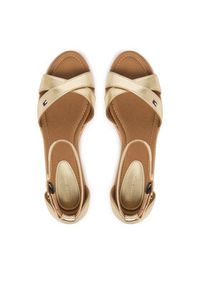 TOMMY HILFIGER - Tommy Hilfiger Espadryle Metalic Crossover Strap FW0FW09333 Złoty. Kolor: złoty. Materiał: skóra, syntetyk #5