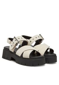 Hugo - HUGO Sandały Kris_Sandal_BKSD 50541753 Écru. Materiał: skóra, zamsz #5