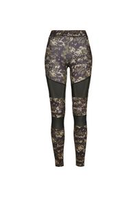 Damskie legginsy Urban Classics camo tech mesh. Kolor: beżowy, wielokolorowy, zielony. Materiał: mesh #1
