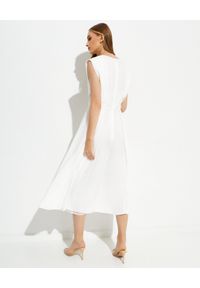 prada - PRADA - Biała plisowana sukienka midi. Kolor: biały. Materiał: tkanina. Długość: midi #3