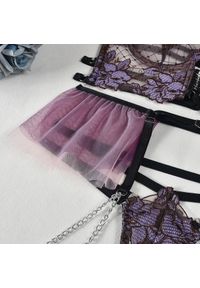 Intica - Zestaw bielizny koronkowej z regulowanymi paskami na romantyczne wieczory Toribia. Kolor: fioletowy. Materiał: koronka. Wzór: koronka #2