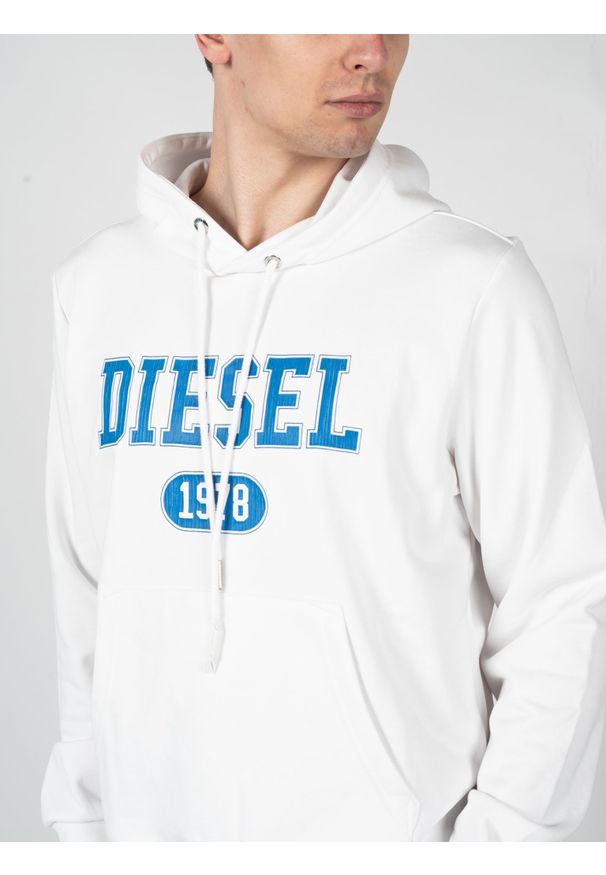 Diesel Bluza "S-Ginn" | A03826-0HAYT-100 | Mężczyzna | Biały. Kolor: biały. Materiał: poliester, bawełna. Wzór: nadruk. Styl: sportowy