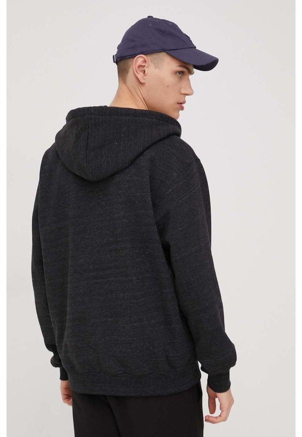 Volcom bluza męska kolor czarny z kapturem melanżowa. Okazja: na co dzień. Typ kołnierza: kaptur. Kolor: czarny. Wzór: melanż. Styl: casual