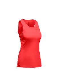 quechua - Koszulka turystyczna bez rękawów - MH500 - damska. Kolor: czerwony. Materiał: materiał, poliester, elastan, poliamid. Długość rękawa: bez rękawów