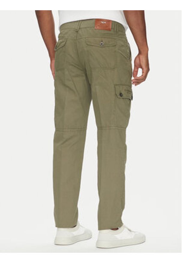 Aeronautica Militare Spodnie materiałowe 251PA1662CT3526 Khaki Regular Fit. Kolor: brązowy. Materiał: len, bawełna