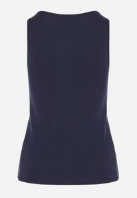 Born2be - Granatowy Bawełniany Top w Klasycznym Stylu Fevoirae. Okazja: na co dzień. Kolor: niebieski. Materiał: bawełna. Styl: klasyczny #4