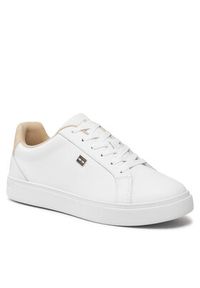 TOMMY HILFIGER - Tommy Hilfiger Sneakersy Essential Court Sneaker FW0FW07686 Biały. Kolor: biały. Materiał: skóra
