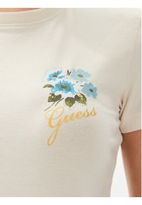 Guess T-Shirt Flowers W4YI30 J1314 Żółty Slim Fit. Kolor: żółty. Materiał: bawełna #4