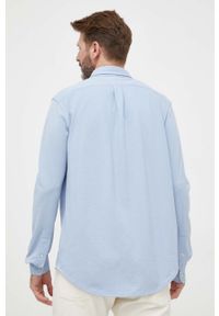 Polo Ralph Lauren koszula bawełniana męska kolor niebieski regular z kołnierzykiem button-down. Typ kołnierza: button down, polo. Kolor: niebieski. Materiał: bawełna. Długość rękawa: długi rękaw. Długość: długie. Wzór: gładki #2