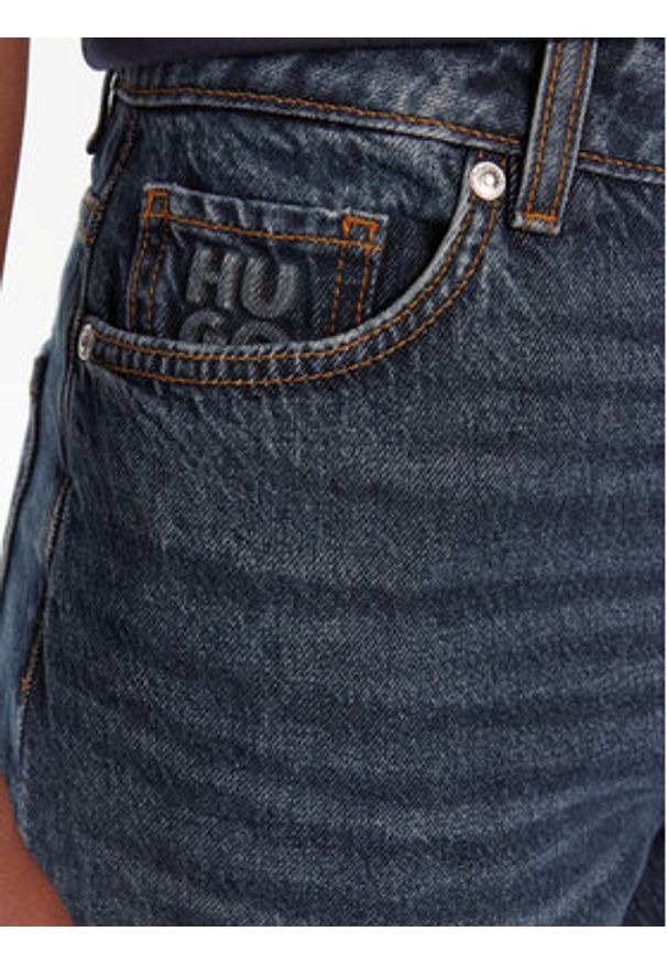 Hugo - HUGO Jeansy Gealena_2 50542144 Granatowy Wide Leg. Kolor: niebieski