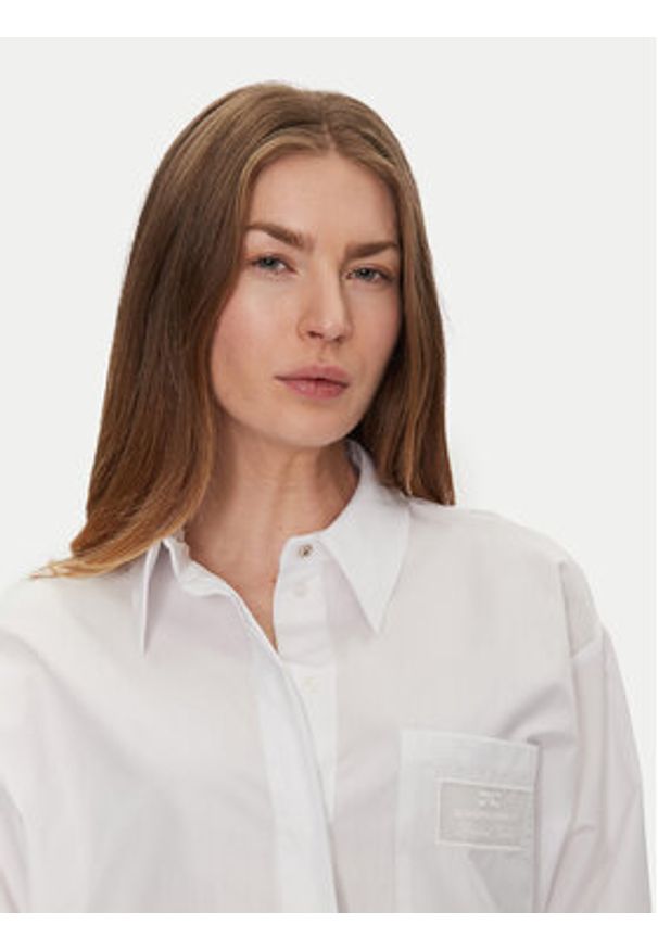 Elisabetta Franchi Koszula CA-092-51E2-V380 Biały Regular Fit. Kolor: biały. Materiał: bawełna