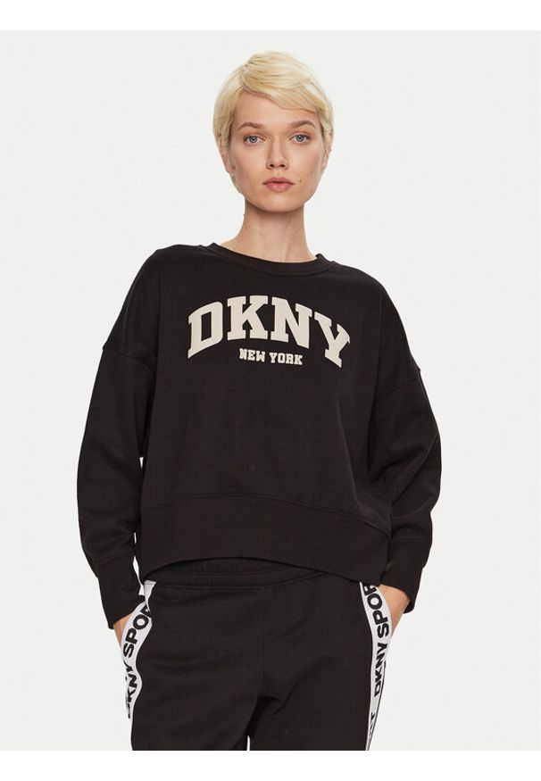 DKNY Sport Bluza DP4T9944 Czarny Loose Fit. Kolor: czarny. Materiał: bawełna, syntetyk. Styl: sportowy