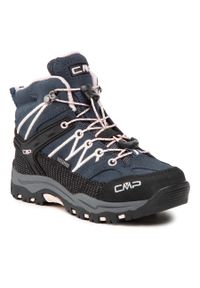 Trekkingi CMP Kids Rigel Mid Trekking Shoe Wp 3Q12944 Asphalt/Rose. Kolor: niebieski. Materiał: zamsz, skóra