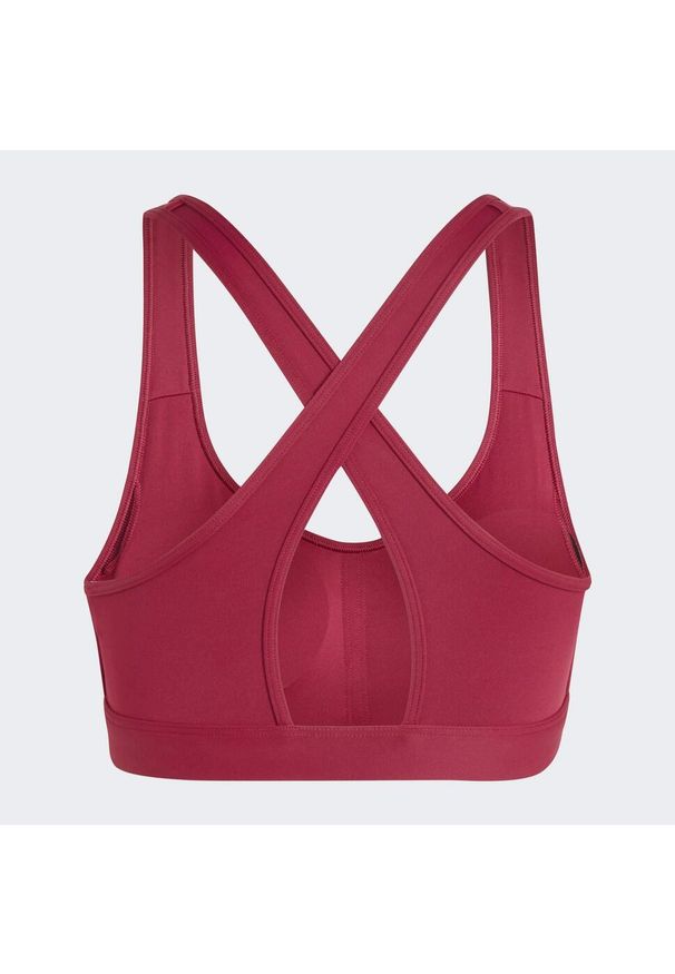 Adidas - PowerReact Train Medium-Support Bra. Kolor: wielokolorowy, niebieski, czarny. Materiał: materiał