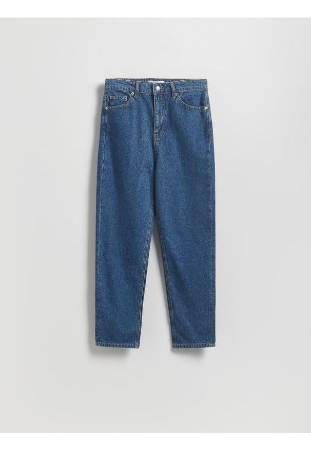 Reserved - Jeansy mom fit - niebieski. Kolor: niebieski