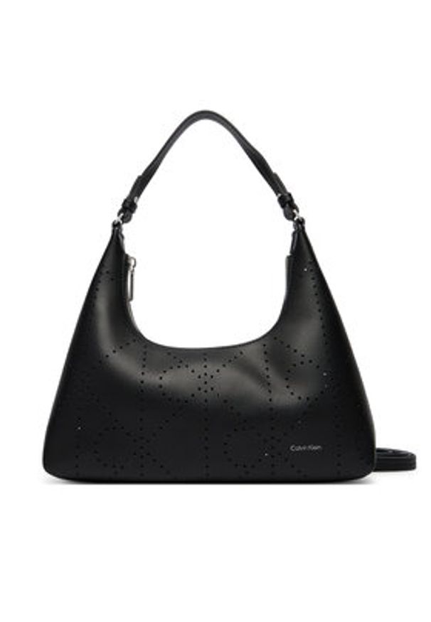 Calvin Klein Torebka Emblem Aop Perfor Lthr Bag LV04F3367G Czarny. Kolor: czarny. Materiał: skórzane