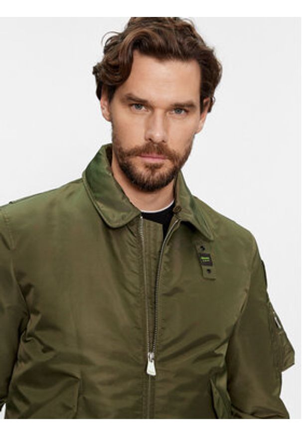 Blauer Kurtka bomber 23WBLUC02132 Zielony Regular Fit. Kolor: zielony. Materiał: syntetyk