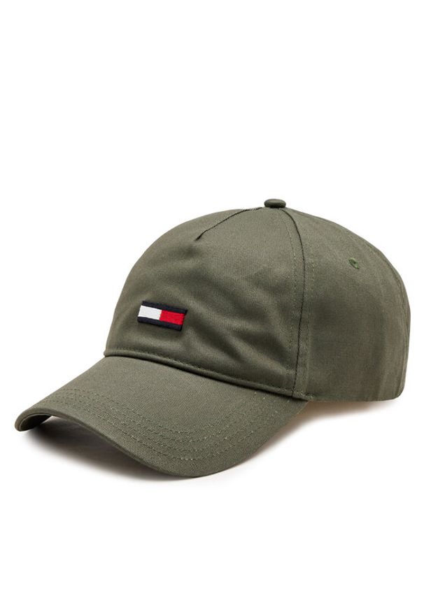 Tommy Jeans Czapka z daszkiem Tjm Elongated Flag 5 Panel Cap AM0AM11692 Khaki. Kolor: brązowy. Materiał: materiał