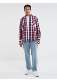 Big-Star - Koszula męska Anson 651. Typ kołnierza: kołnierzyk klasyczny. Kolor: czerwony. Materiał: denim, bawełna, jeans. Styl: klasyczny #1