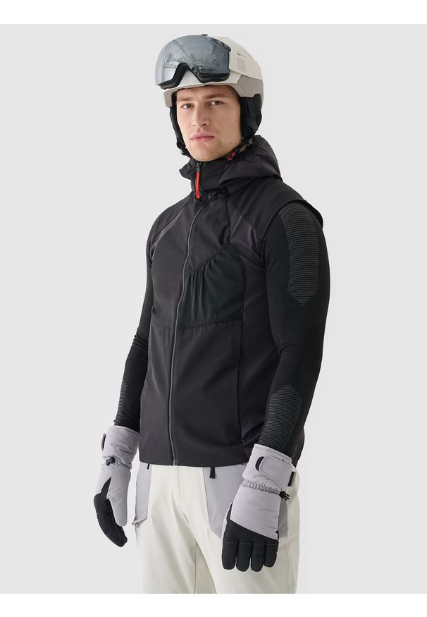 4f - 4F Bezrękawnik skiturowy Primaloft Active męski - czarny XXL. Typ kołnierza: kołnierzyk stójkowy. Kolor: czarny. Materiał: tkanina, dzianina, materiał. Długość rękawa: bez rękawów. Technologia: Primaloft. Wzór: nadruk, aplikacja. Sport: wspinaczka, turystyka piesza