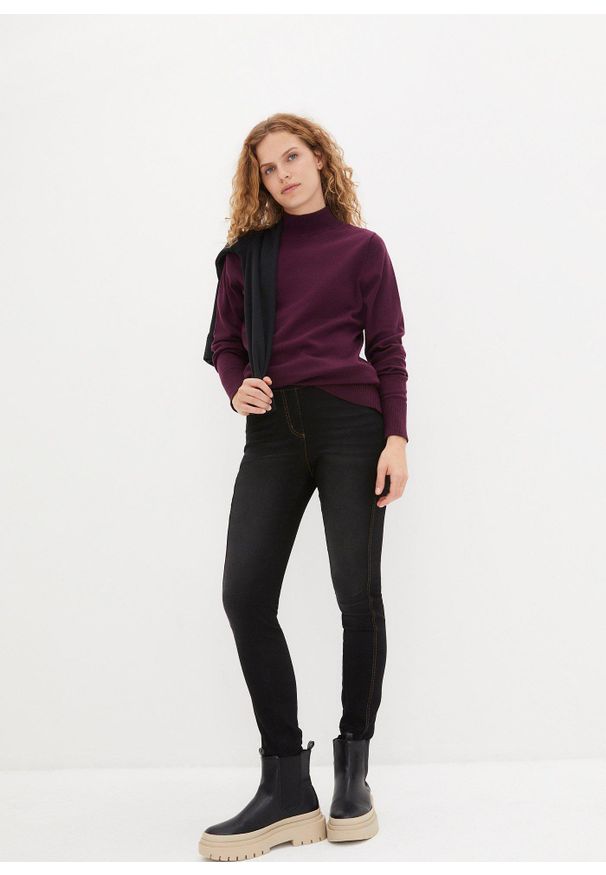 bonprix - Bluza dresowa. Kolor: czarny. Materiał: dresówka, poliester