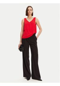 Pieces Top Franan 17146424 Czerwony Regular Fit. Kolor: czerwony. Materiał: syntetyk