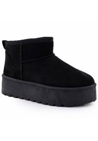 POTOCKI - Botki damskie śniegowce zamszowe czarne Potocki 16322. Kolor: czarny. Materiał: zamsz, skóra ekologiczna #1