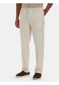 Calvin Klein Spodnie materiałowe LV04LF619G Beżowy jasny Straight Fit. Kolor: beżowy. Materiał: bawełna #1