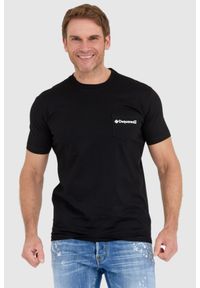 DSQUARED2 Czarny t-shit męski z kieszonką mini gummy, Rozmiar S. Kolor: czarny #1
