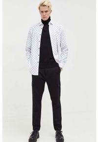 Hugo - HUGO koszula bawełniana męska kolor biały slim z kołnierzykiem klasycznym. Typ kołnierza: kołnierzyk klasyczny. Kolor: biały. Materiał: bawełna. Styl: klasyczny #2