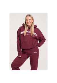 GYM GLAMOUR - Bluza fitness damska Gym Glamour college. Kolor: czerwony, wielokolorowy, brązowy. Sport: fitness