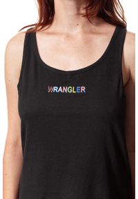 Wrangler - WRANGLER T SHIRT DAMSKI TANK BLACK W7387EV01 112131060. Okazja: na co dzień. Długość rękawa: na ramiączkach. Wzór: nadruk, kolorowy. Styl: casual #4