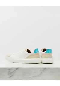 BUSCEMI - Białe sneakersy z kontrastowym detalem. Kolor: biały. Materiał: guma, zamsz