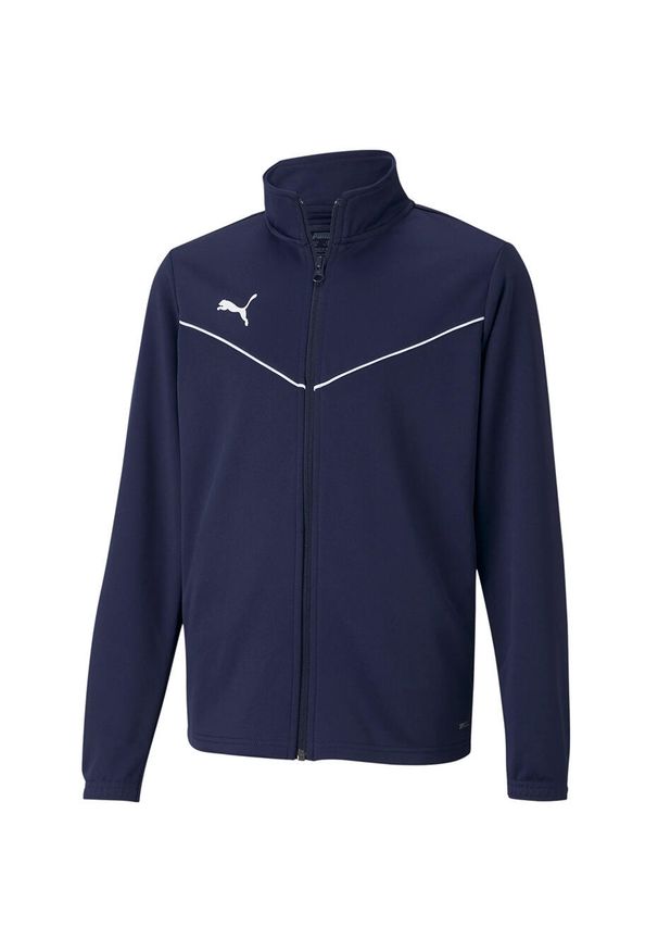 Bluza dla dzieci Puma teamRISE Training Poly Jacket Jr granatowa. Kolor: niebieski. Materiał: poliester
