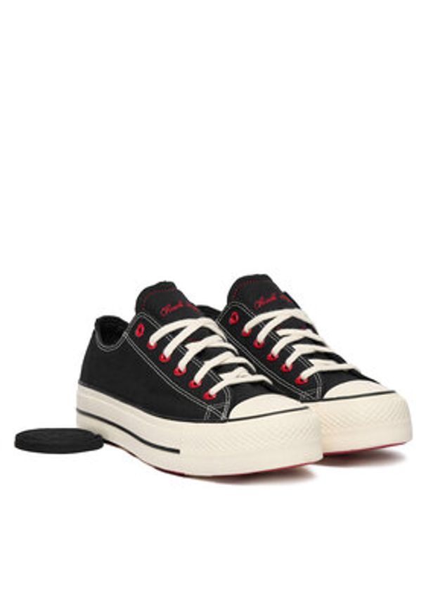 Converse Trampki Chuck Taylor All Star Lift Platform Hearts A19059C Czarny. Kolor: czarny. Materiał: materiał. Obcas: na platformie