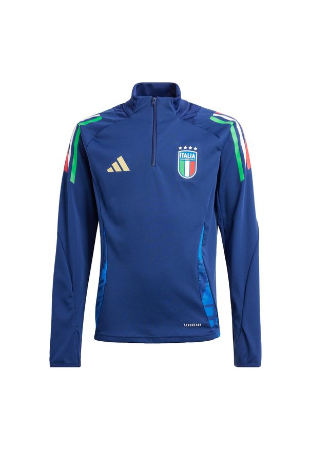 Adidas - Bluza Italy Tiro 24 Competition Training Kids. Kolor: niebieski. Materiał: materiał