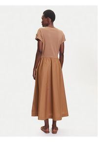TOMMY HILFIGER - Tommy Hilfiger Sukienka codzienna Modern Cody WW0WW46711 Brązowy Regular Fit. Okazja: na co dzień. Kolor: brązowy. Materiał: bawełna. Typ sukienki: proste. Styl: casual #3