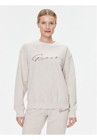 Guess Bluza Allycia V4RQ01 KC3D2 Beżowy Regular Fit. Kolor: beżowy. Materiał: syntetyk