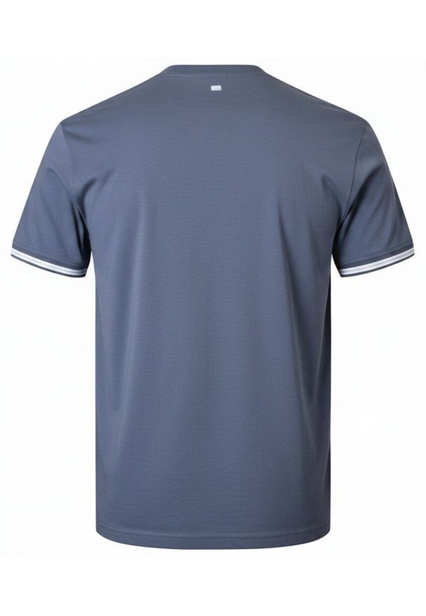 Klasyczny T-Shirt z Logo - Pako Jeans - Stalowo-Niebieski. Okazja: na co dzień. Kolor: niebieski. Materiał: bawełna. Wzór: nadruk. Styl: klasyczny