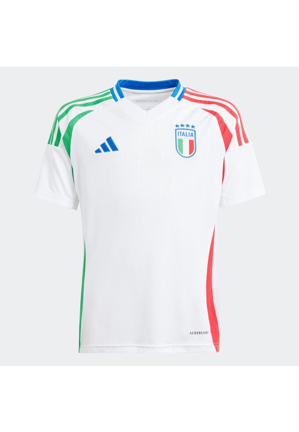 Adidas - Koszulka piłkarska dla dzieci ADIDAS Włochy EURO 2024 wyjazdowa. Kolor: zielony, biały, wielokolorowy, czerwony. Sport: piłka nożna