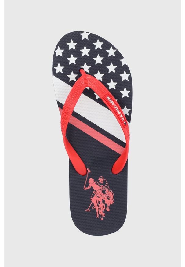 U.S. Polo Assn. japonki męskie kolor czerwony. Kolor: czerwony. Materiał: materiał. Obcas: na obcasie. Wysokość obcasa: niski